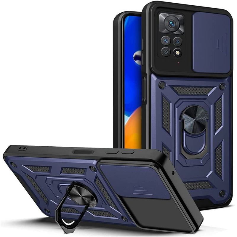 GENERICO - Funda Case Protector Cámara Slider Compatible Xiaomi Note 11 11S Azul