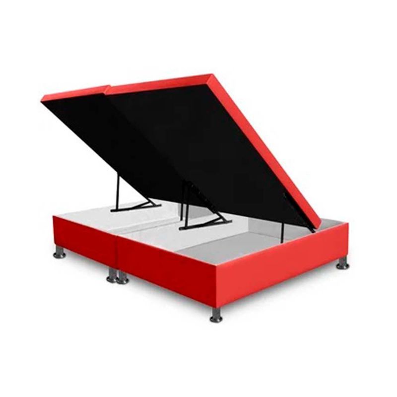 MAGIC CLASS - CAMA BAUL DIVIDIDA  200X200 ECOCUERO ROJO