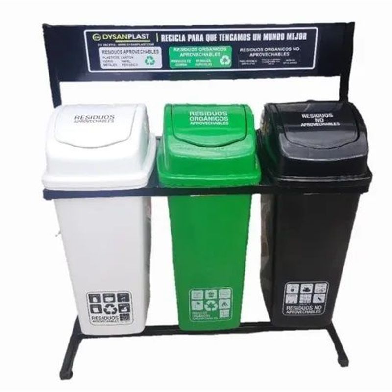 RIMO - Punto Ecológico De 35 Lts 3 Puestos