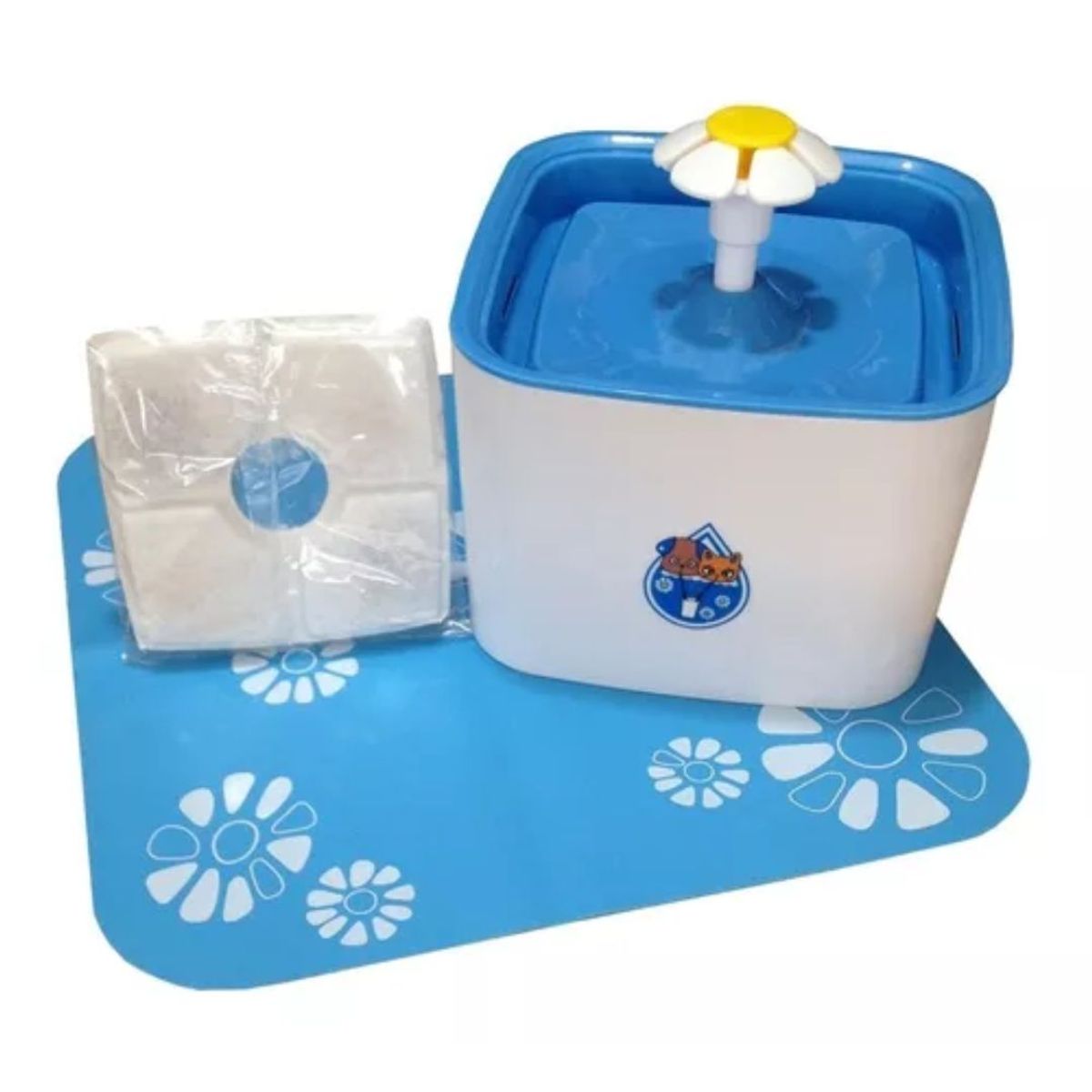 AFM - FUENTE BEBEDERO DE AGUA CUADRADA PARA MASCOTAS 2.5 LT