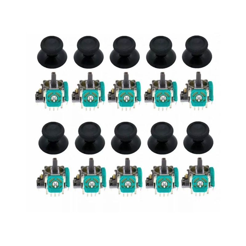 GENERICO - 10 Joystick Análogo + 10 Capuchas Repuesto Control Xbox 360