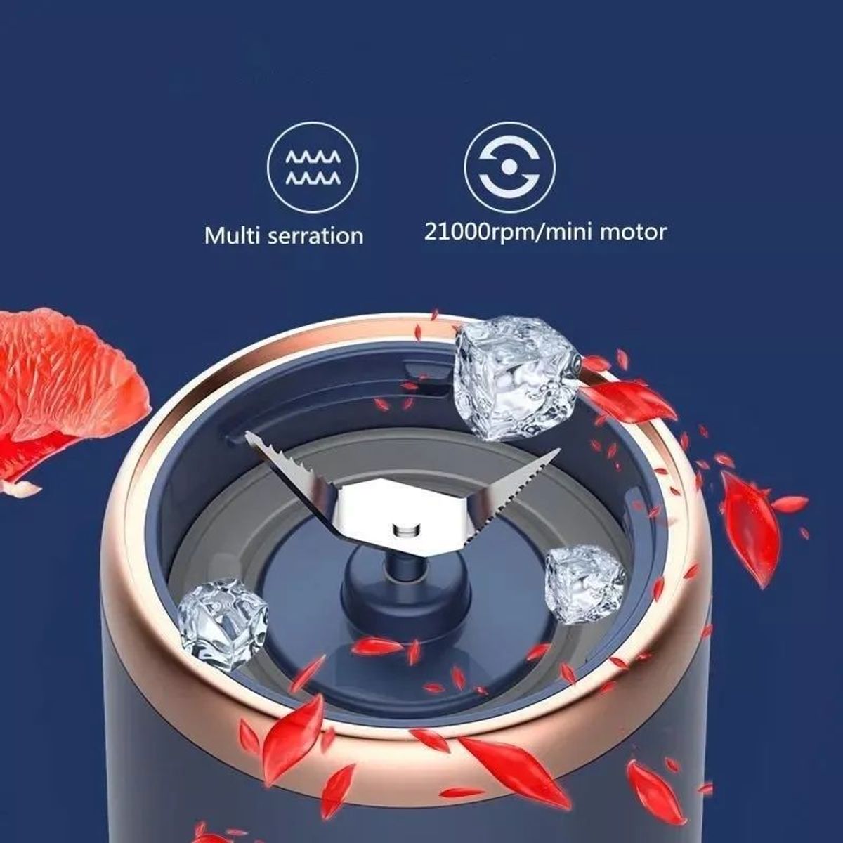 GENERICO - Mini Licuadora Portátil Recargable 40w de 19cm