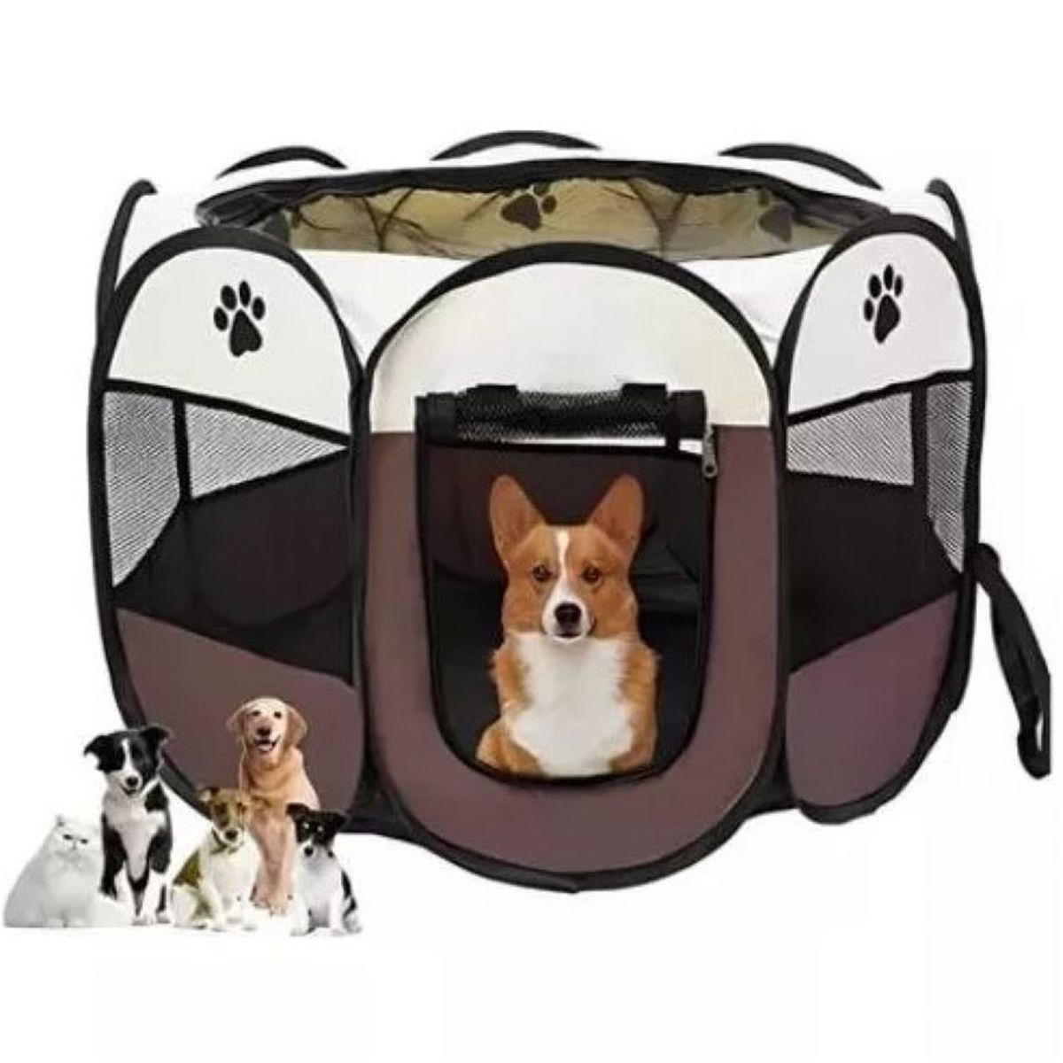 ZHOPI CO - Corral Jaula Plegable Para Mascotas Perros Gatos Portatil