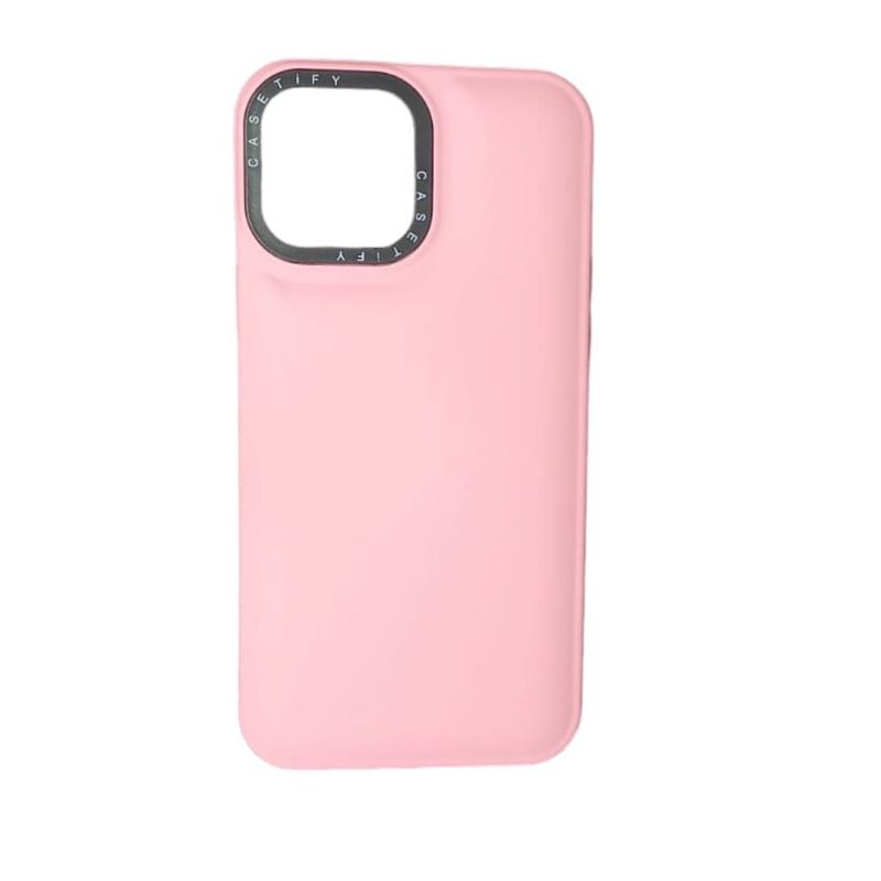 GENERICO - Forro Silicone Case Acolchada Compatible con Iphone 13 Pro Max Rosado