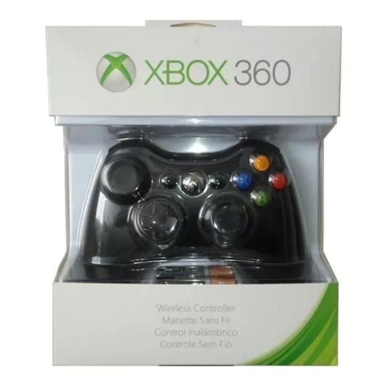 XBOX - Control Para Xbox 360 Negro inalámbrico Nuevo.