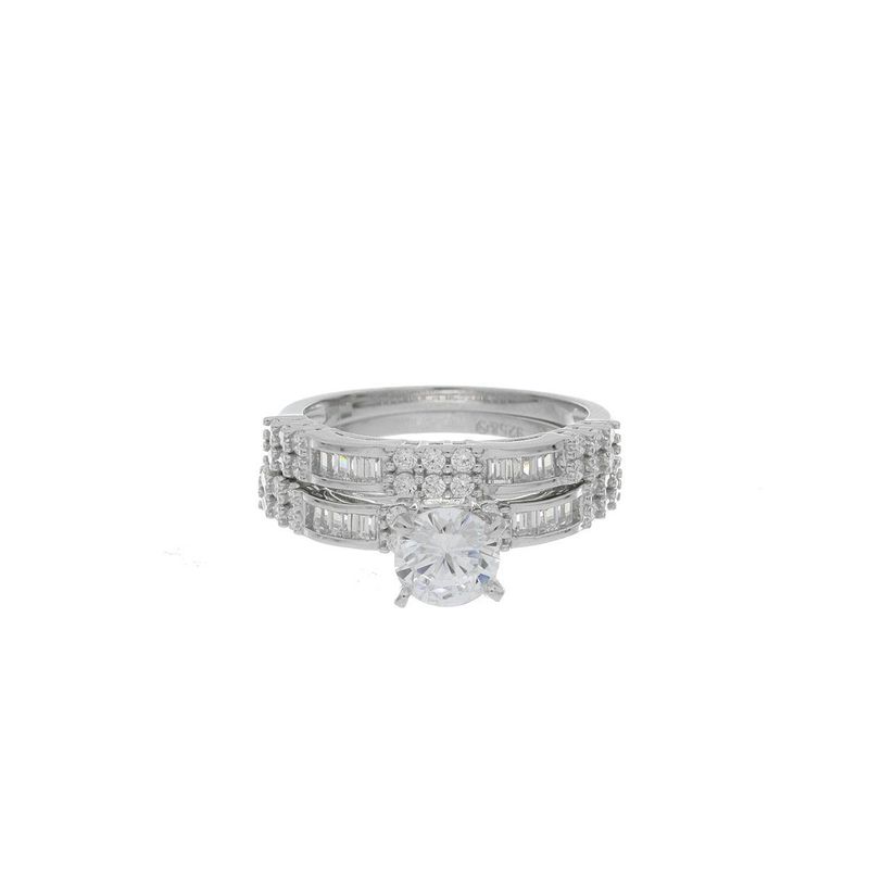 LUXURY TIME - ANILLO Plata Solitario Zircones