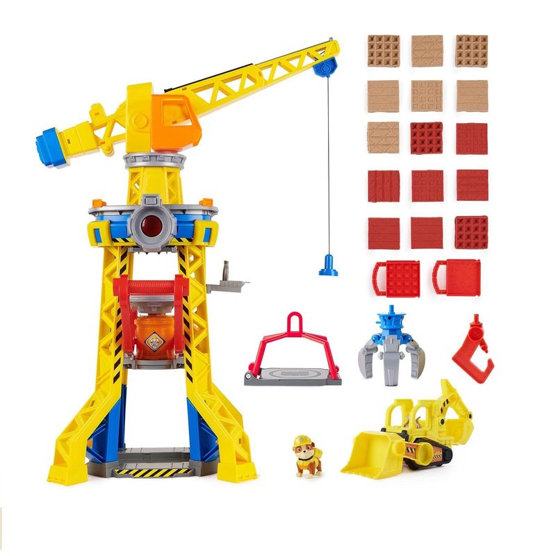 SPIN MASTER - Paw Patrol Rubble  Crew Excavadora Torre Grúa Bark Yard Set