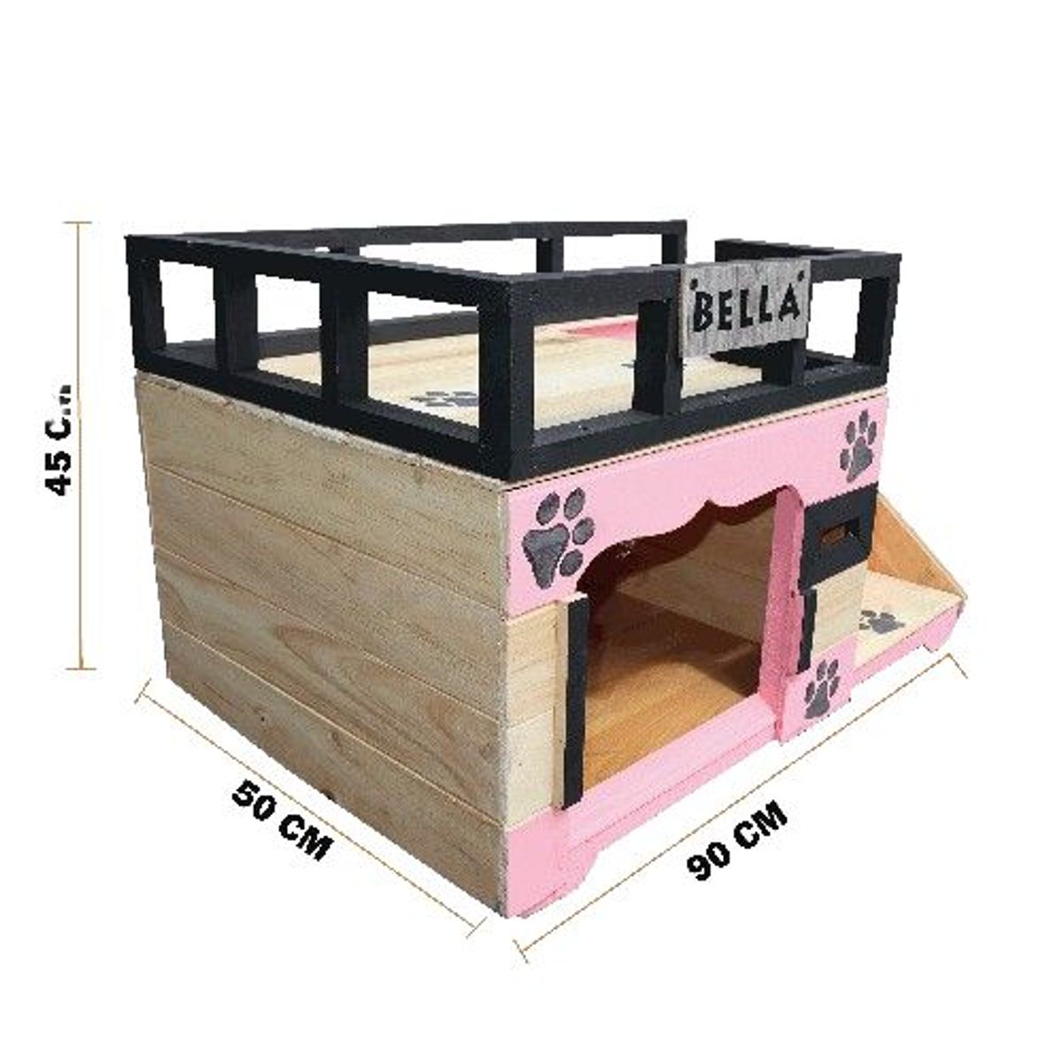 WOOD PETS - Casa Terraza En Pino Para Perros