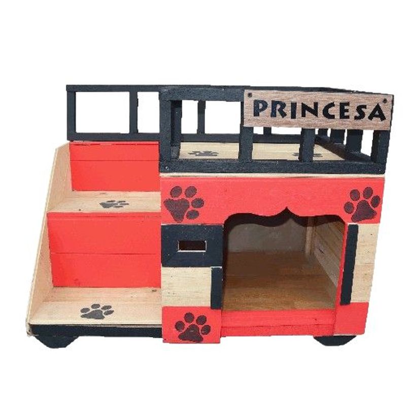 WOOD PETS - Casa Terraza En Pino Para Perros