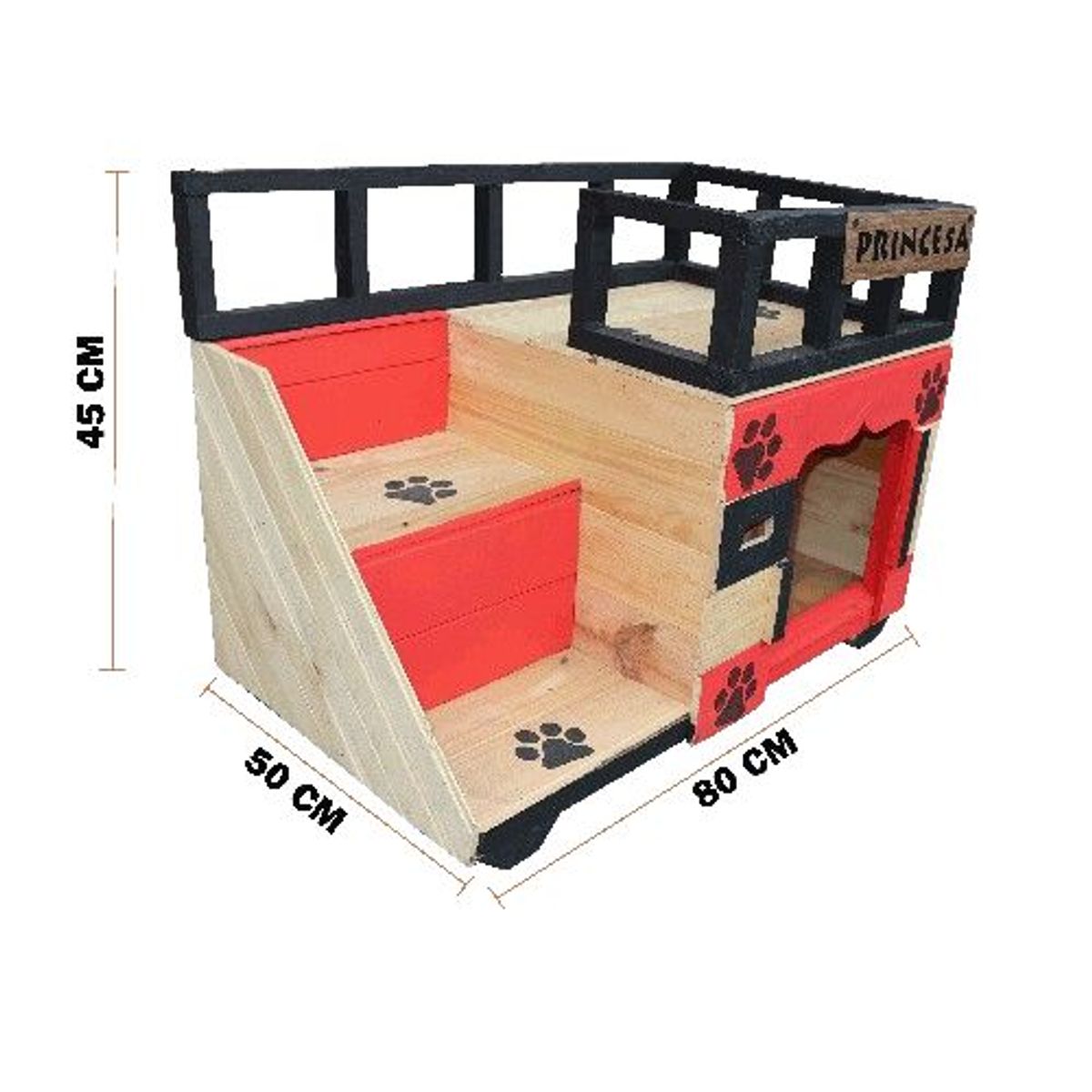 WOOD PETS - Casa Terraza En Pino Para Perros