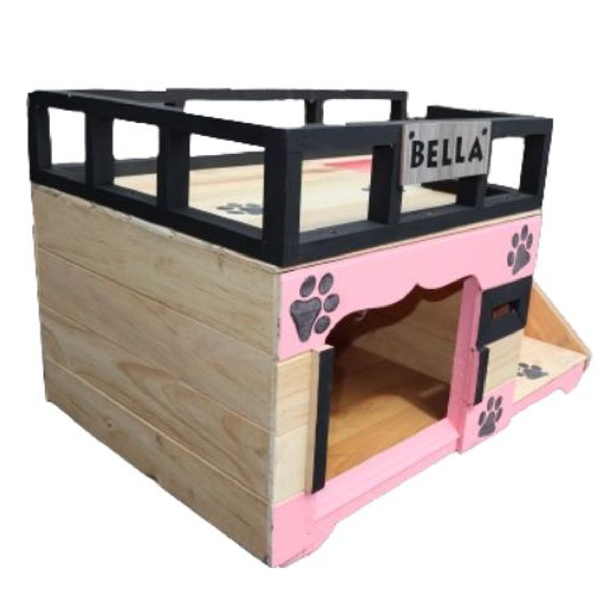 WOOD PETS - Casa Terraza En Pino Para Perros