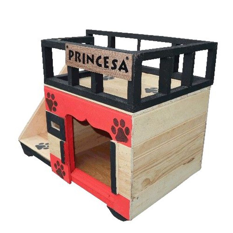 WOOD PETS - Casa Terraza En Pino Para Perros