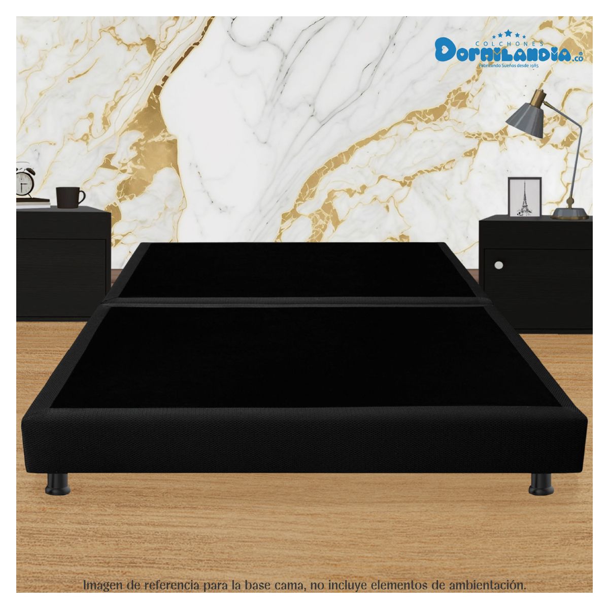 DORMILANDIA - Base cama dividida negra queen 160x190 dormilandia