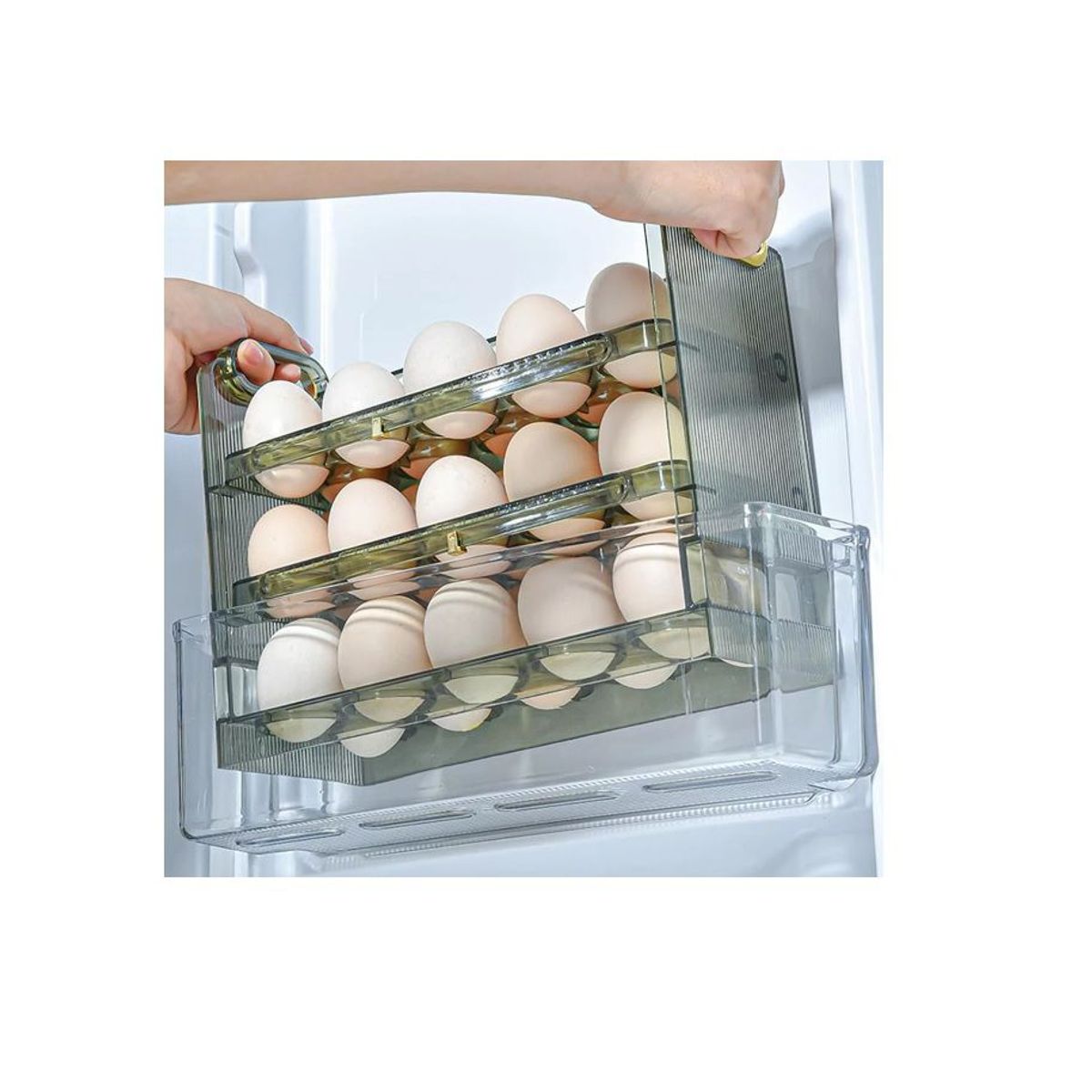 GENERICO - Organizador Estante De Huevos Para Nevera Encimera 3 Niveles