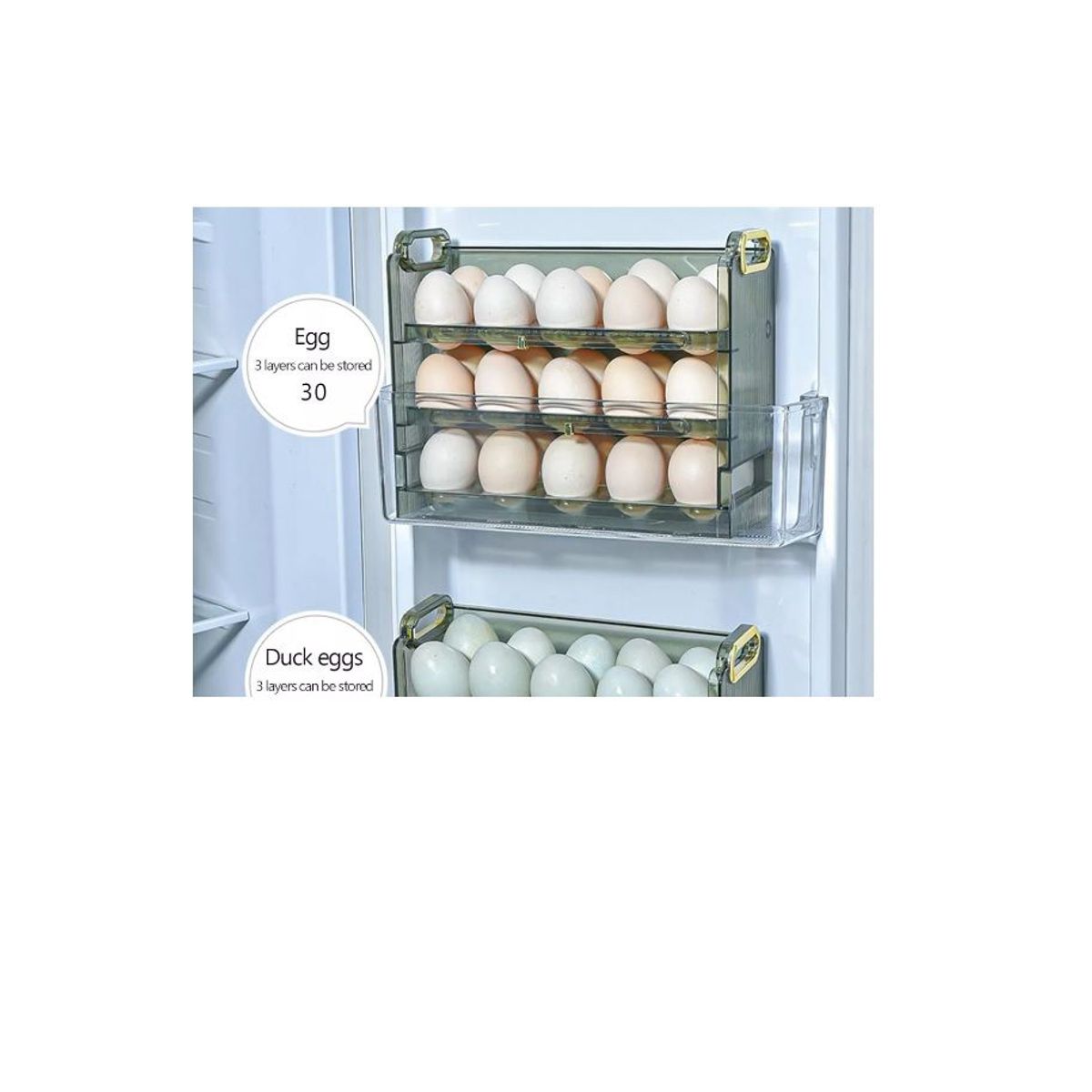 GENERICO - Organizador Estante De Huevos Para Nevera Encimera 3 Niveles