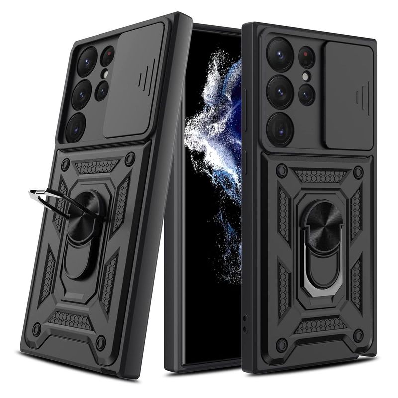 GENERICO - Funda Case Protector Cámara Slider Compatible Samsung S23 Ultra Negro