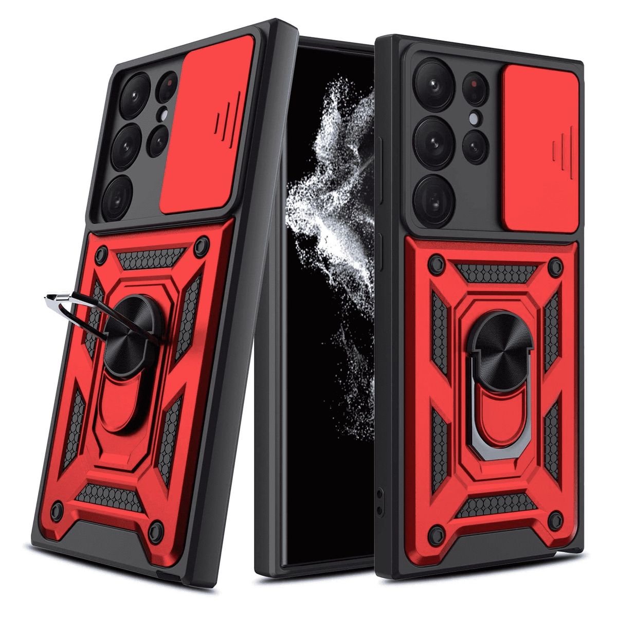 GENERICO - Funda Case Protector Cámara Slider Compatible Samsung S23 Ultra Rojo