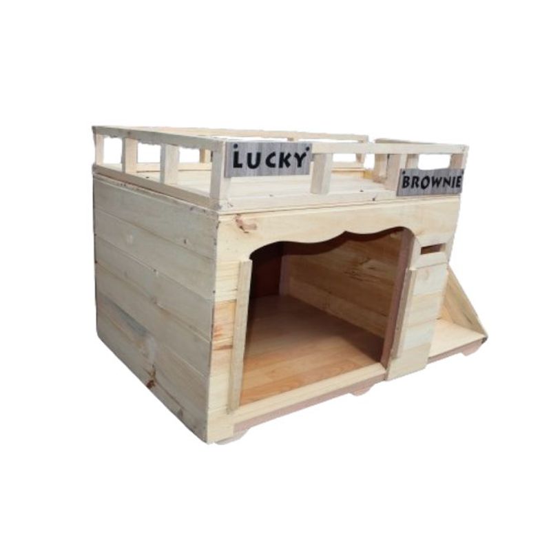 WOOD PETS - Casa Terraza En Pino Para Perros