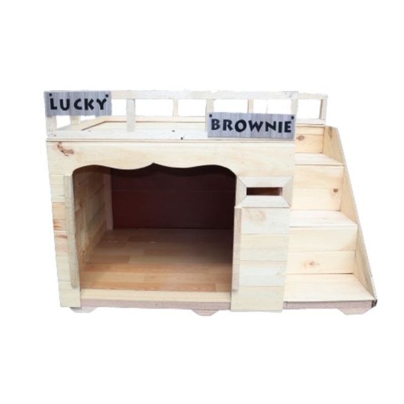 WOOD PETS - Casa Terraza En Pino Para Perros
