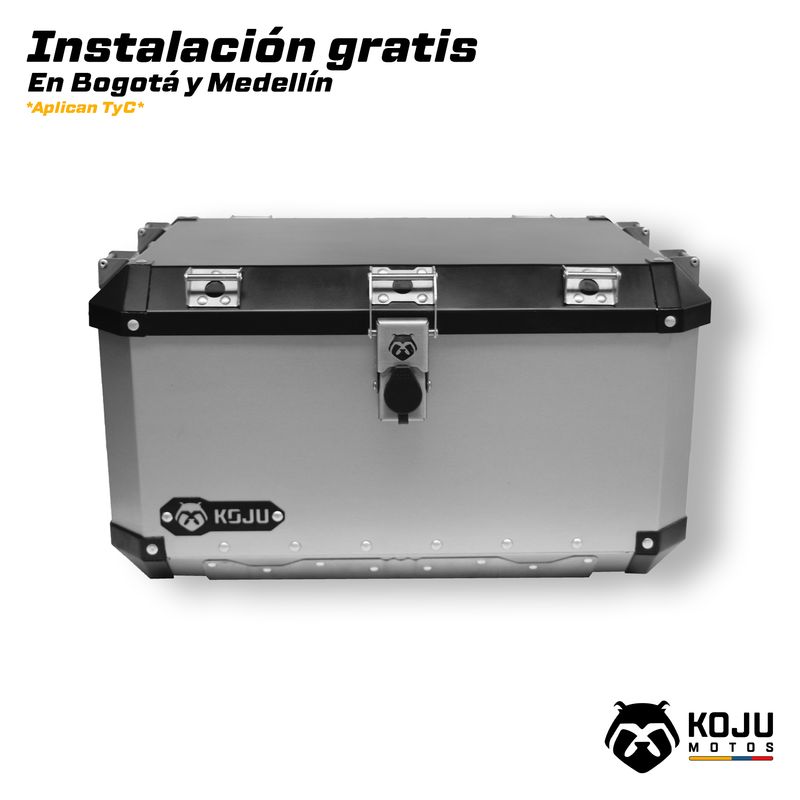 KOJU - Maletero en aluminio para moto-59L tono ALUMINIO marca KOJU
