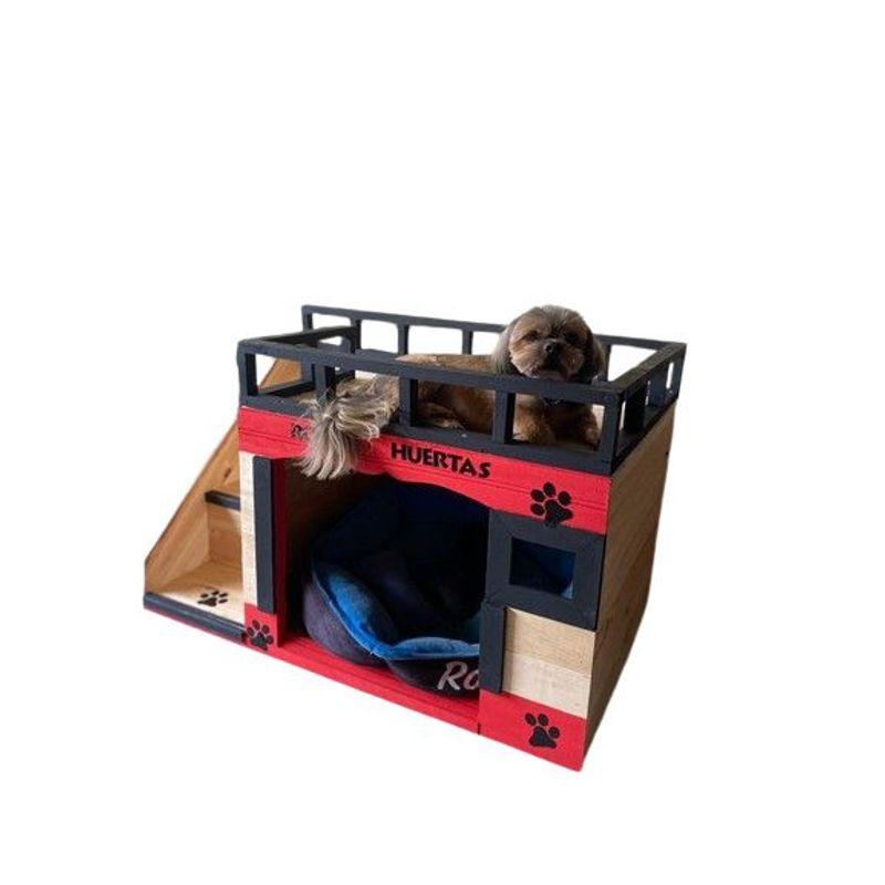 WOOD PETS - Casa Terraza En Pino Para Perros Grandes DESARMABLE