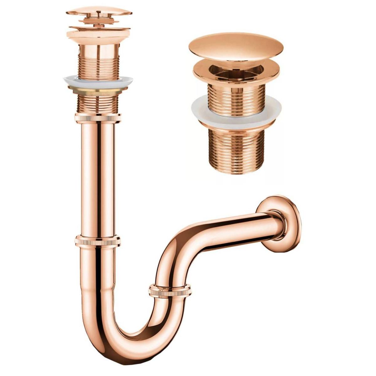 GENERICO - Kit Desagüe Sifón P Oro Rosa Metal Lavamanos-standar 1 1/4tm