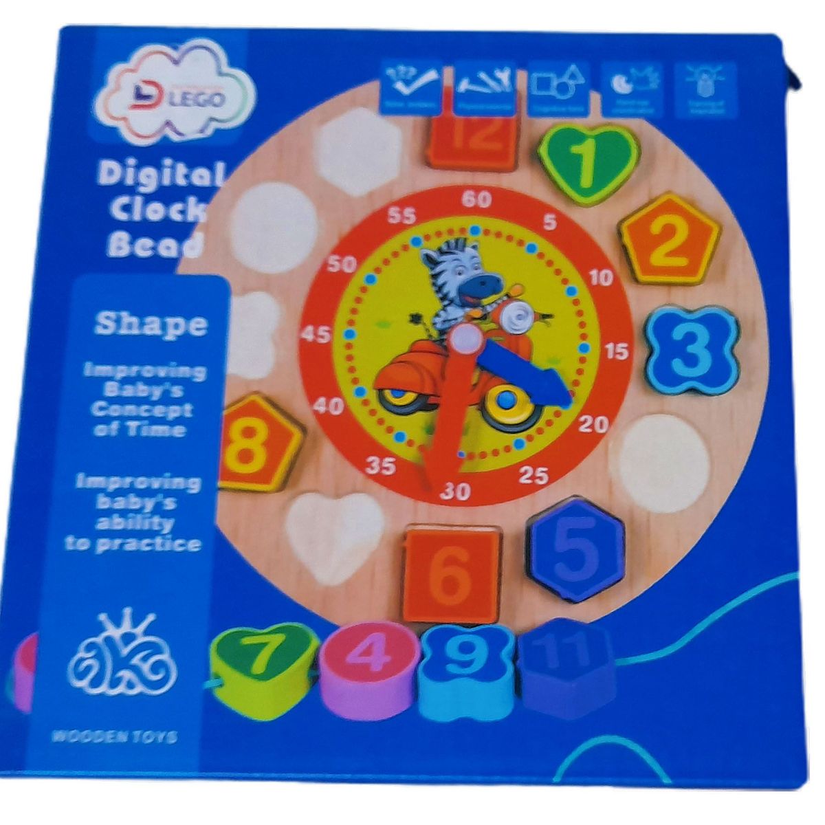 GENERICO - Rompecabeza De Reloj Con Figuras Y Colores Para Niños