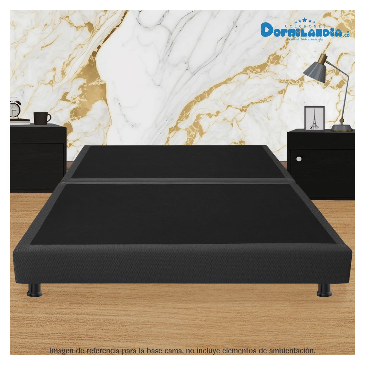 DORMILANDIA - Base cama dividida gris queen 160x190 dormilandia
