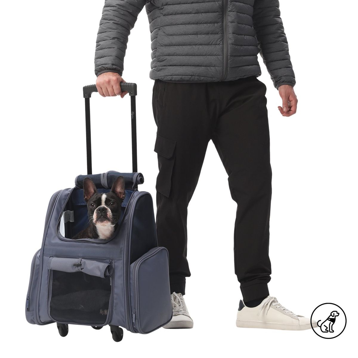 TOTTO - Cargador para mascota con ruedas Maxxie Gris