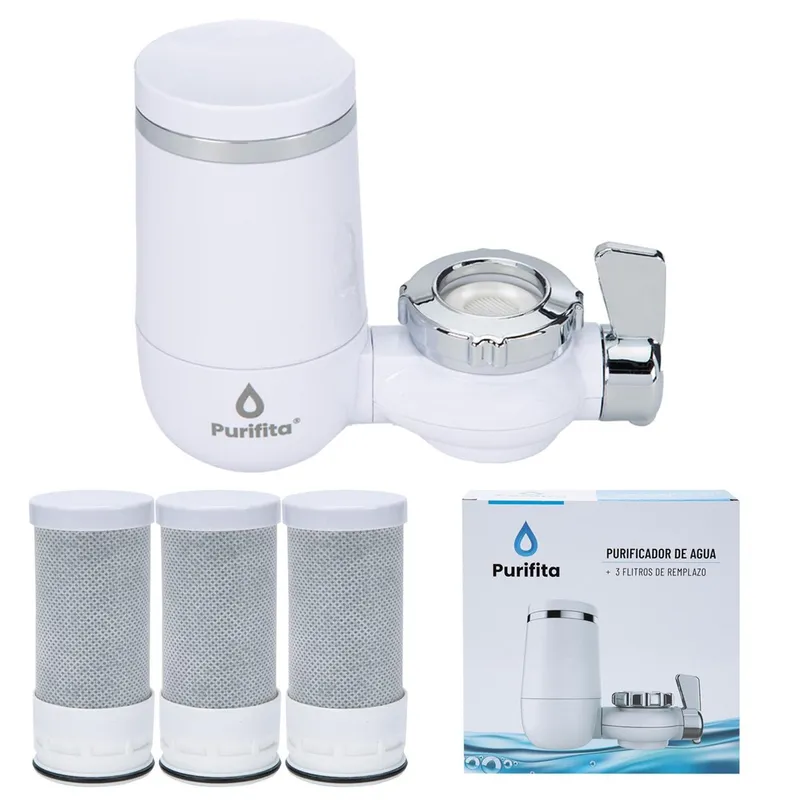 COREAQUA - Filtro Purificador Agua Llave Grifo Purifita +filtros Extra