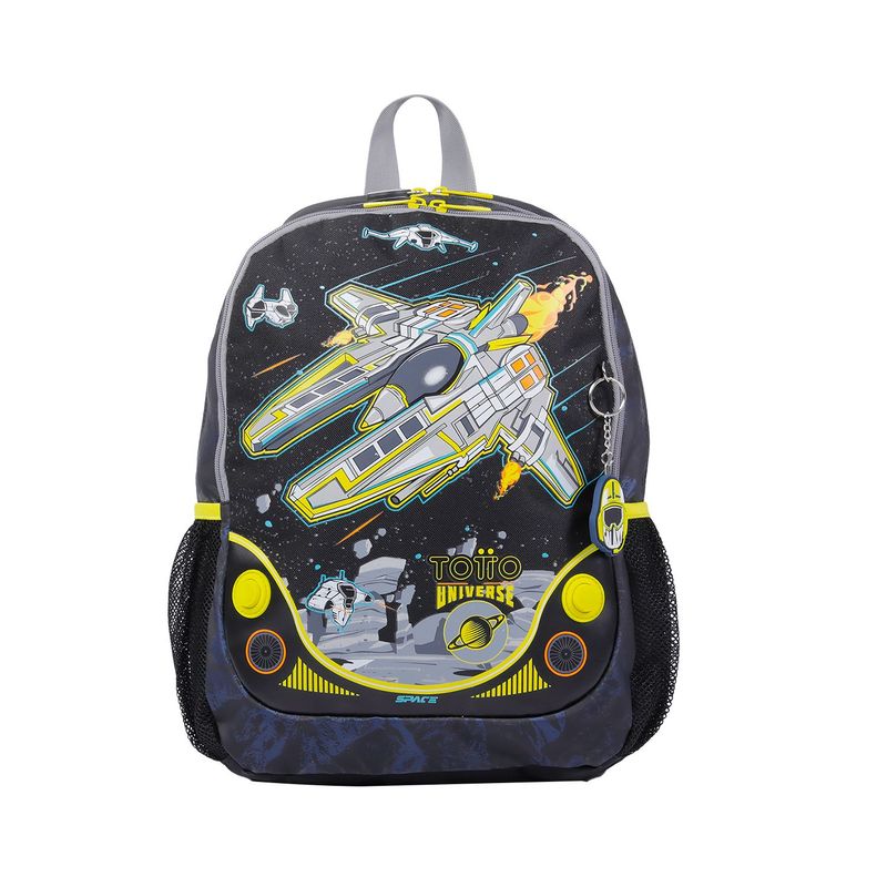 TOTTO - Morral Para Niño Spaceship M Negro