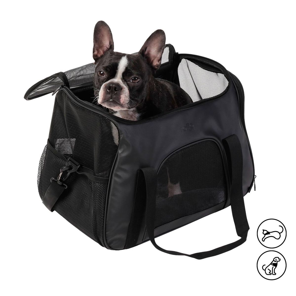 TOTTO - Tula cargadora para mascota Marley 2.0 Negro