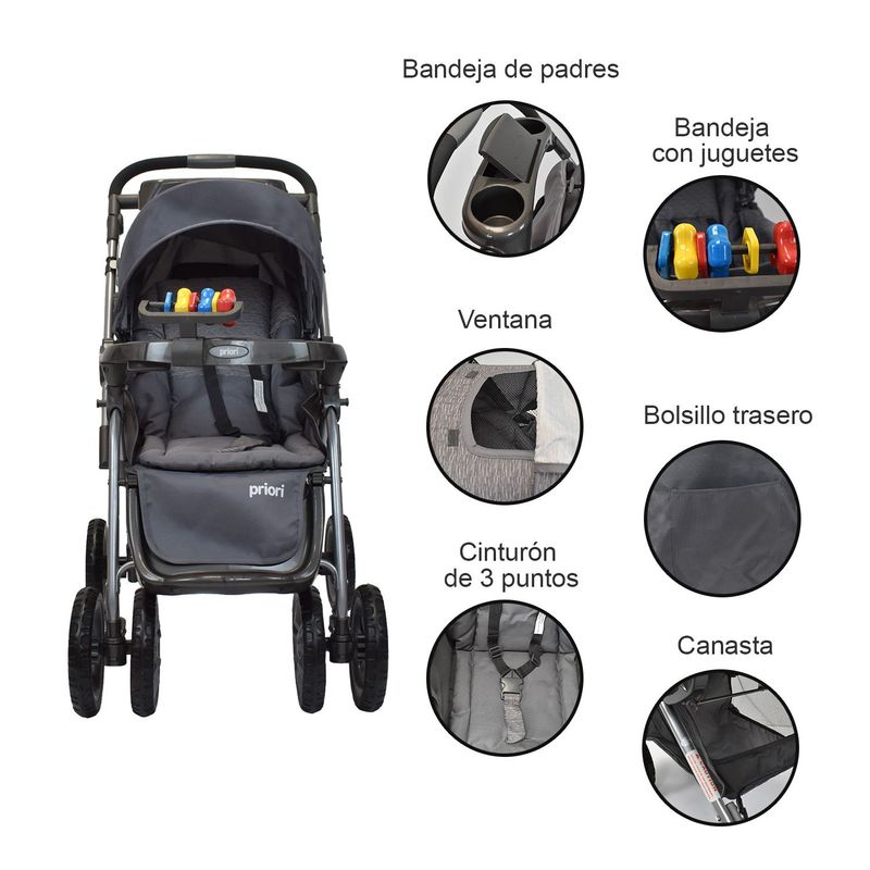 PRIORI - Coche Bebe Gris Supra Priori