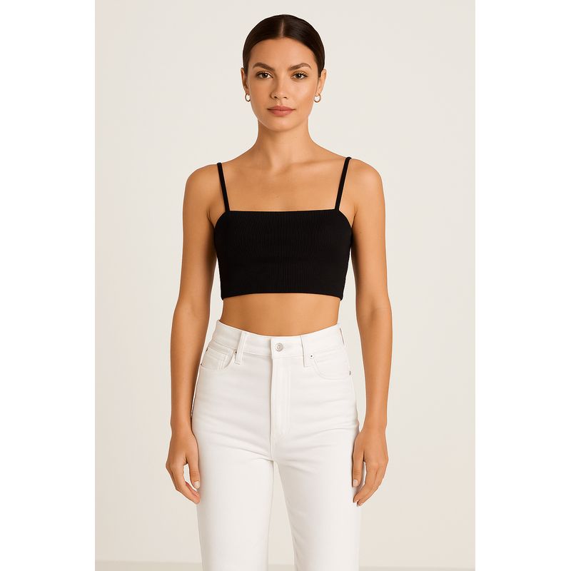 FRIOLENTA - Top Croptop Rib Blusa Moda