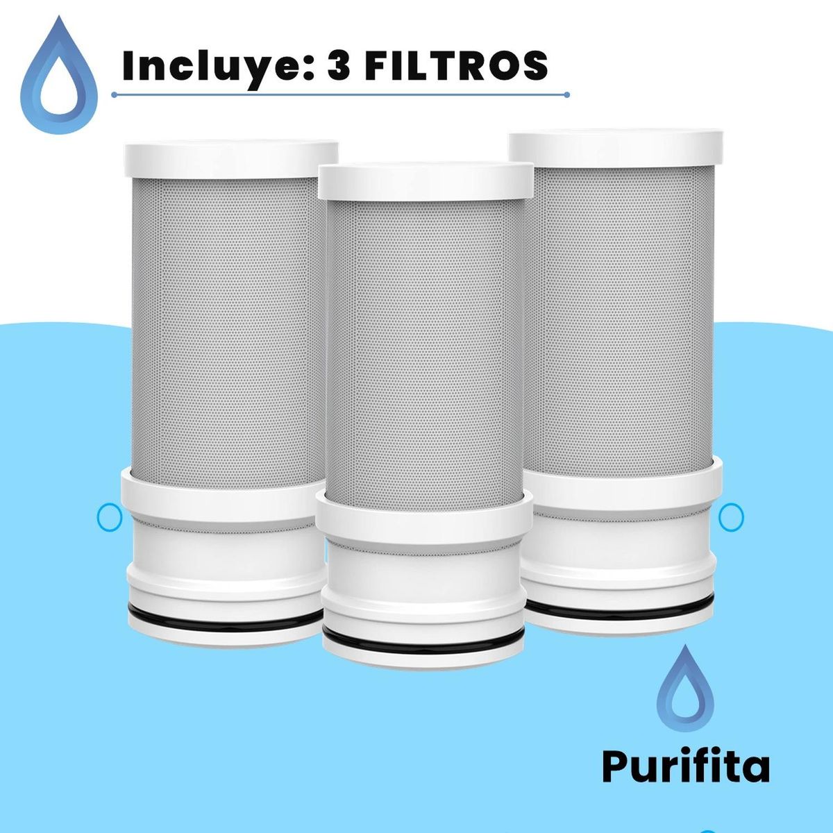 COREAQUA - Filtros Repuesto Purificador de Agua Llave Grifo Purifita x3