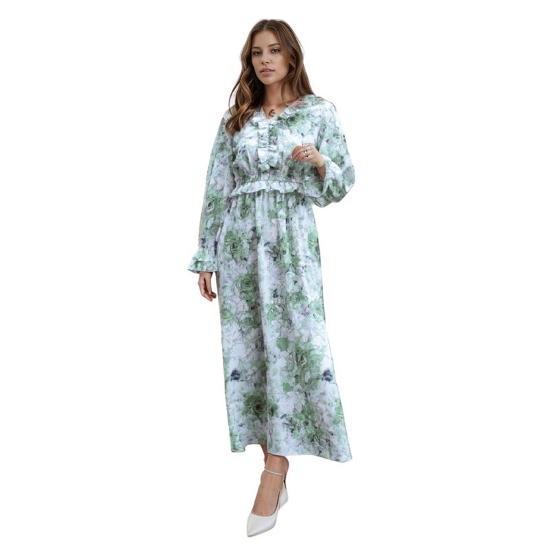 FRIOLENTA - Vestido amapola Verano Flores Elegante Flecos