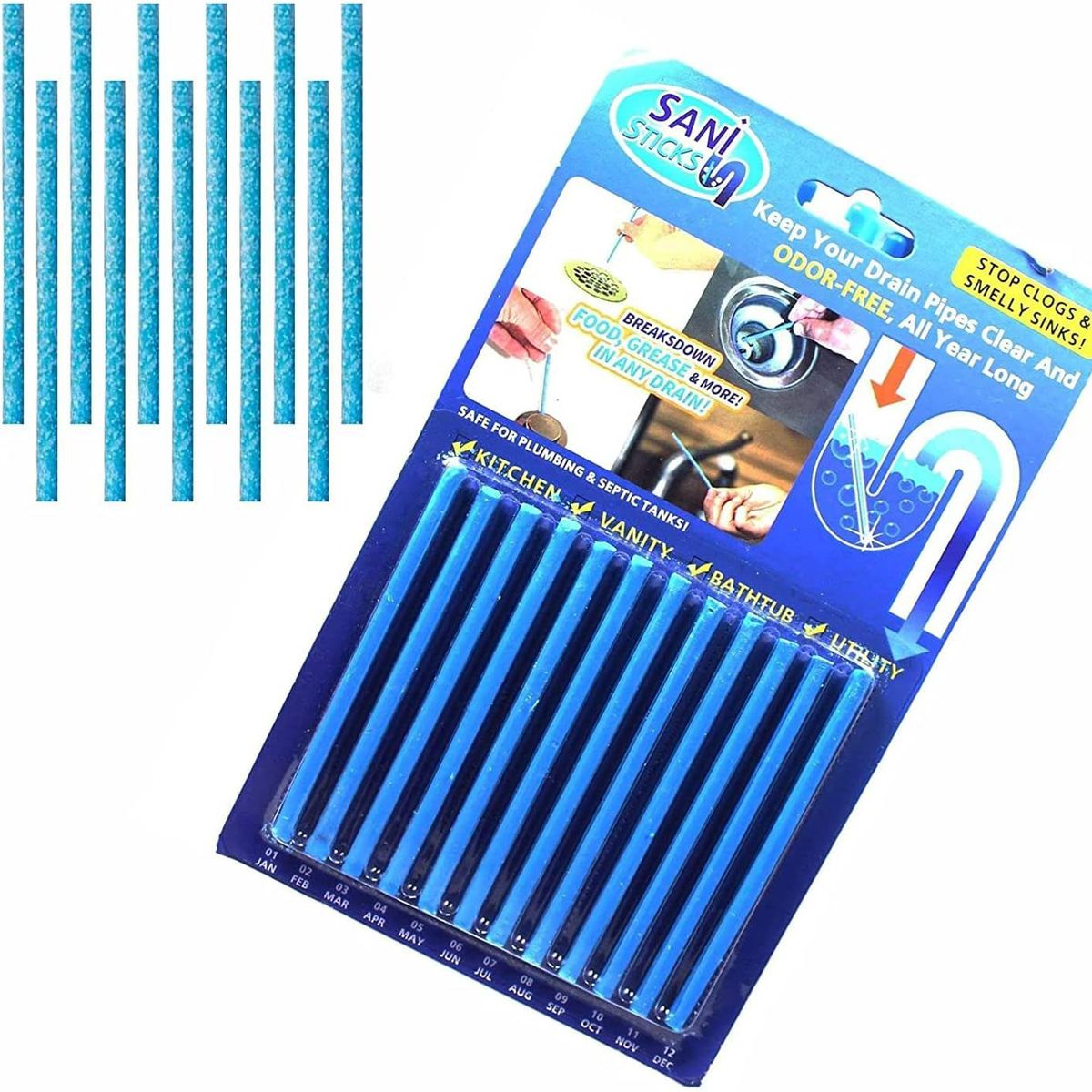 GENERICO - Barras de limpieza para sifones y tuberia set12 FK-1514