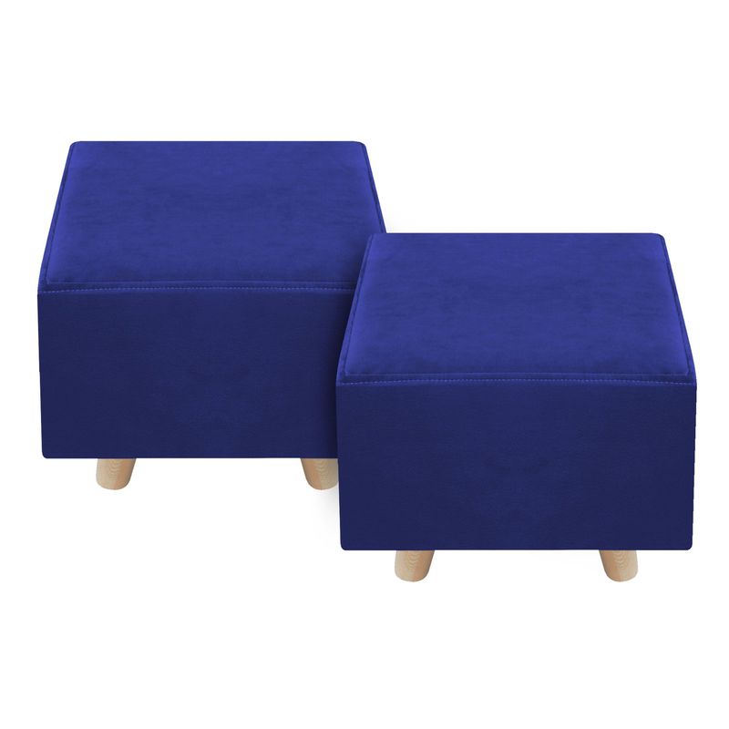 DORMILANDIA - Set x2 puff azul cuadrado sídney