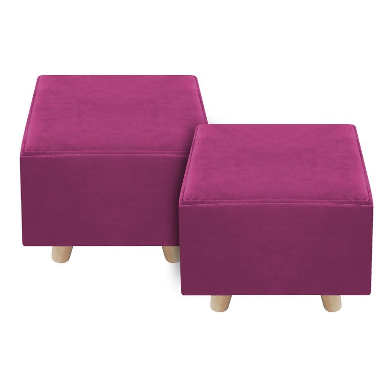 DORMILANDIA - Set x2 puff fucsia cuadrado sídney
