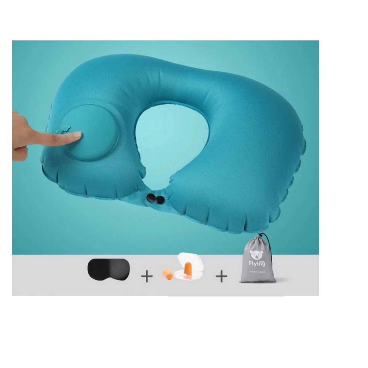 GENERICO - Cojín de viaje portátil en forma de U almohada inflable