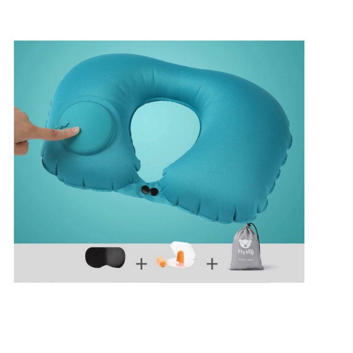 GENERICO - Cojín de viaje portátil en forma de U almohada inflable