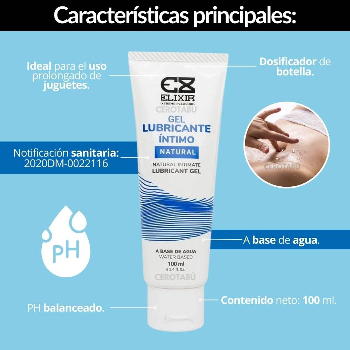 ELIXIR - Lubricante Intimo Natural A Base De Agua Tipo Gel x 100ml-