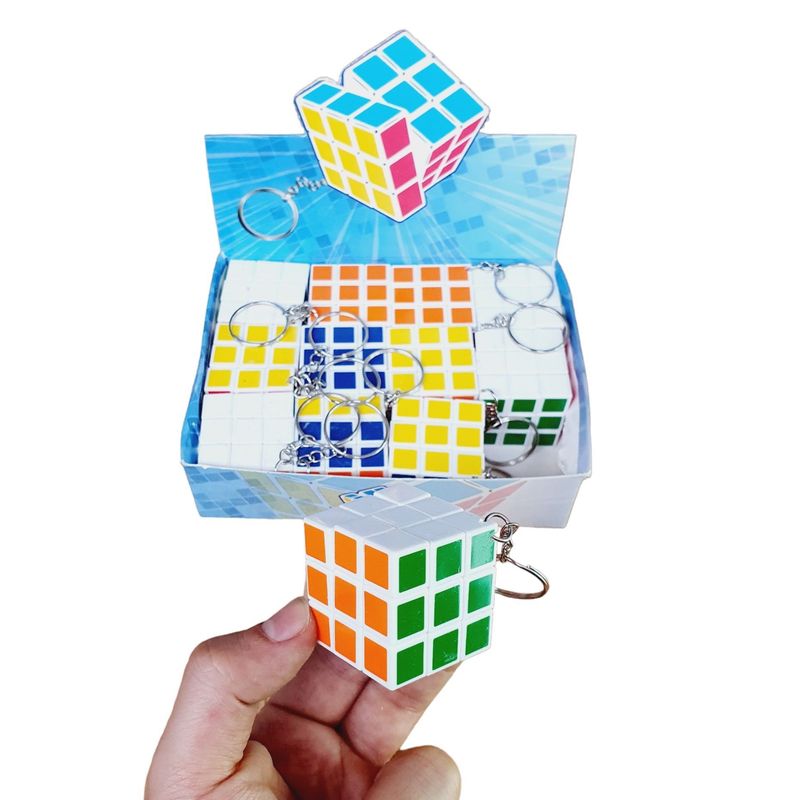 GENERICO - Llavero Cubo Rubik 3x3 3cm Magic Cube Funcional Blanco
