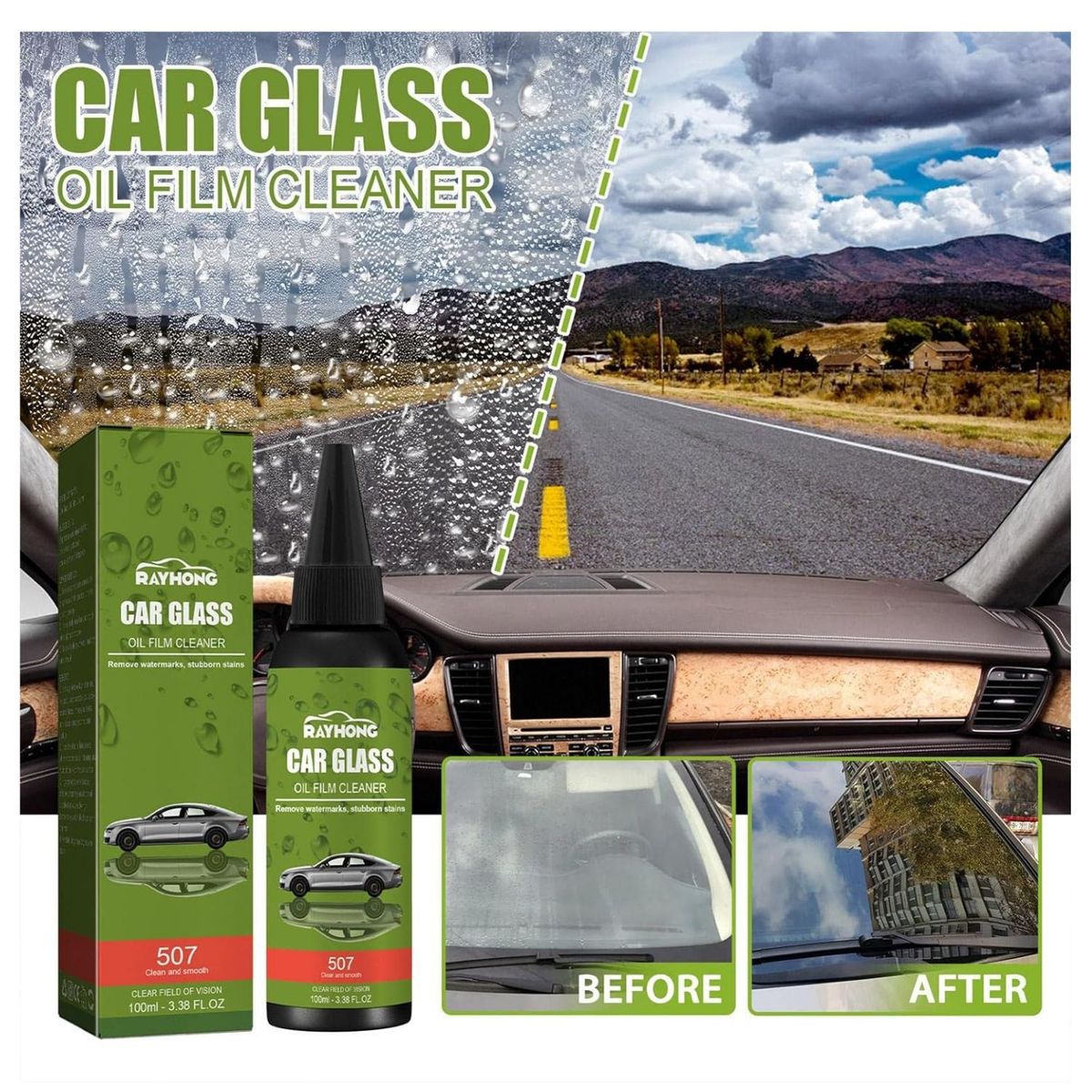 GENERICO - Liquido Limpiador De Vidrios Carro Antiempañante Parabrisas