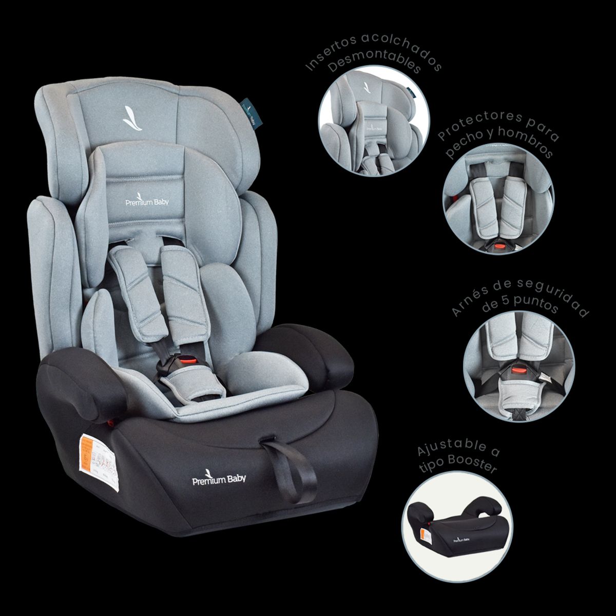 PREMIUM BABY - Silla Carro Bebe Lyon Gris Premium Baby
