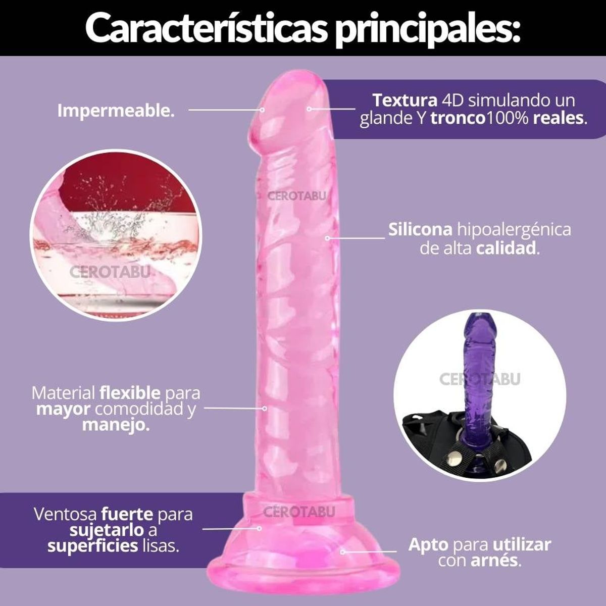 GENERICO - Dildo Consolador Con Chupa Texturizado Azul