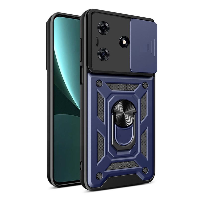 GENERICO - Funda Case Protector De Cámara Slider Compatible Tecno Spark 10C Azul