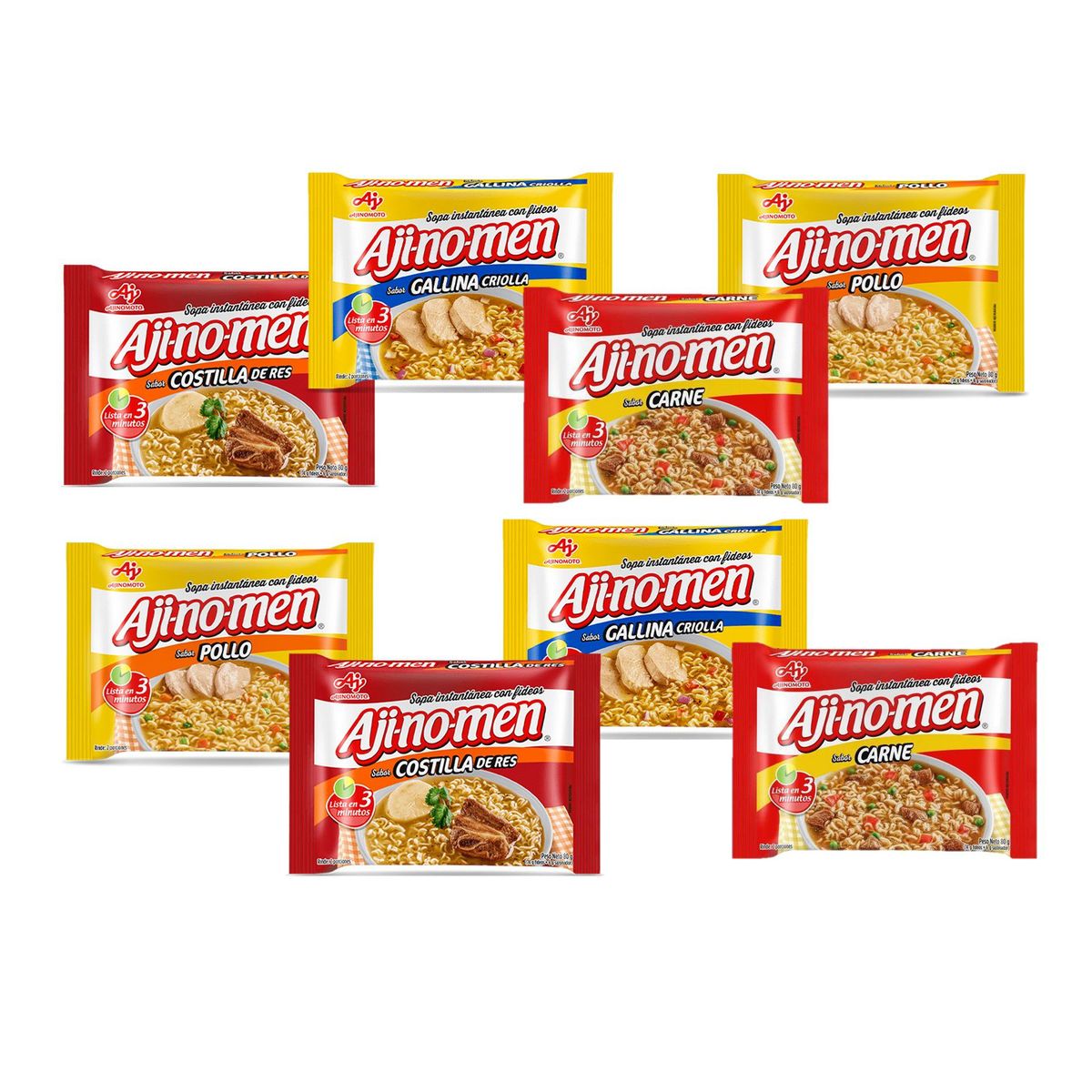 GENERICO - Ajinomen Sopa Instantanea con Fideos 80grs x8unds