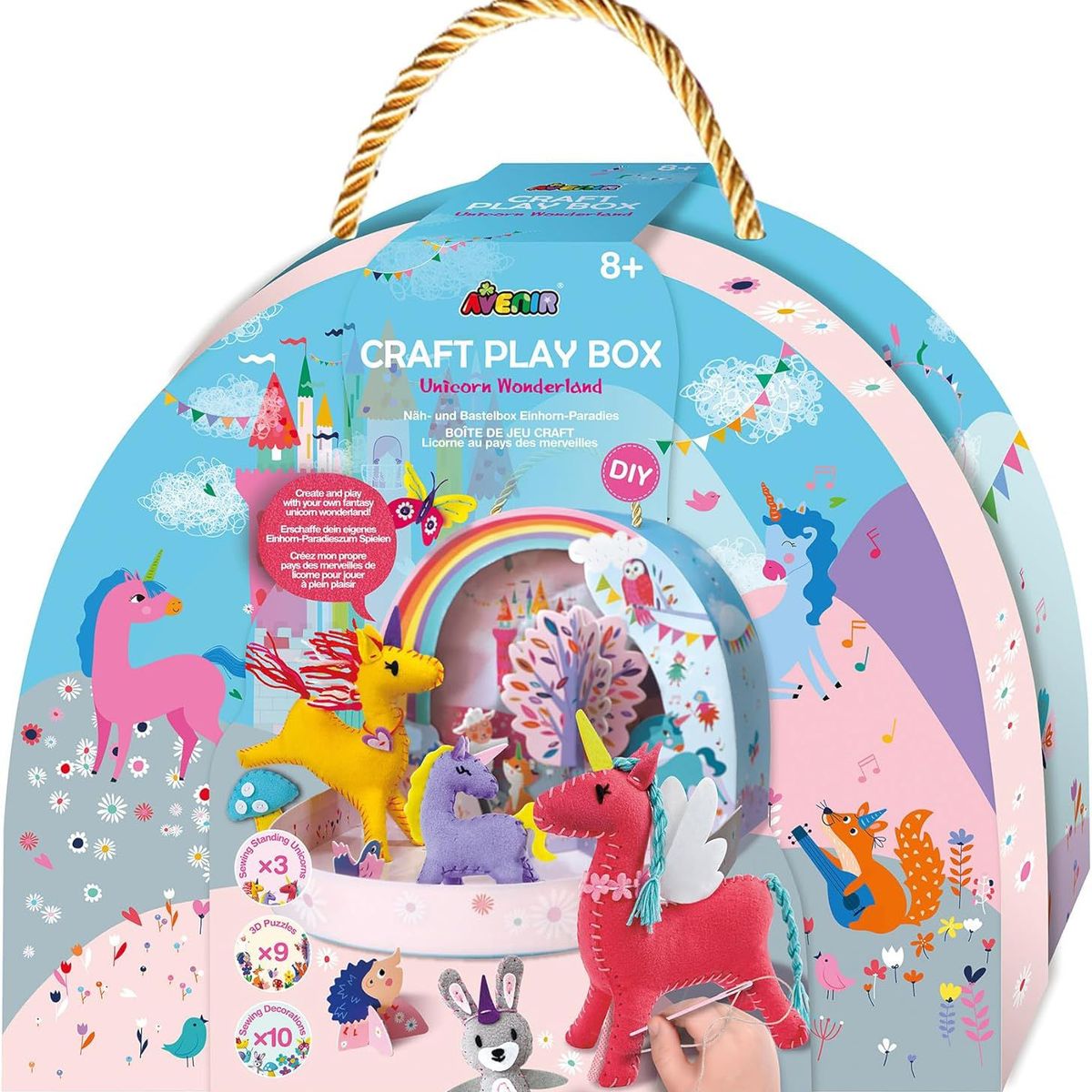 JUGANDO Y EDUCANDO - Juguete Niñas Set De Arte Y Manualidades Unicornios Tejidos