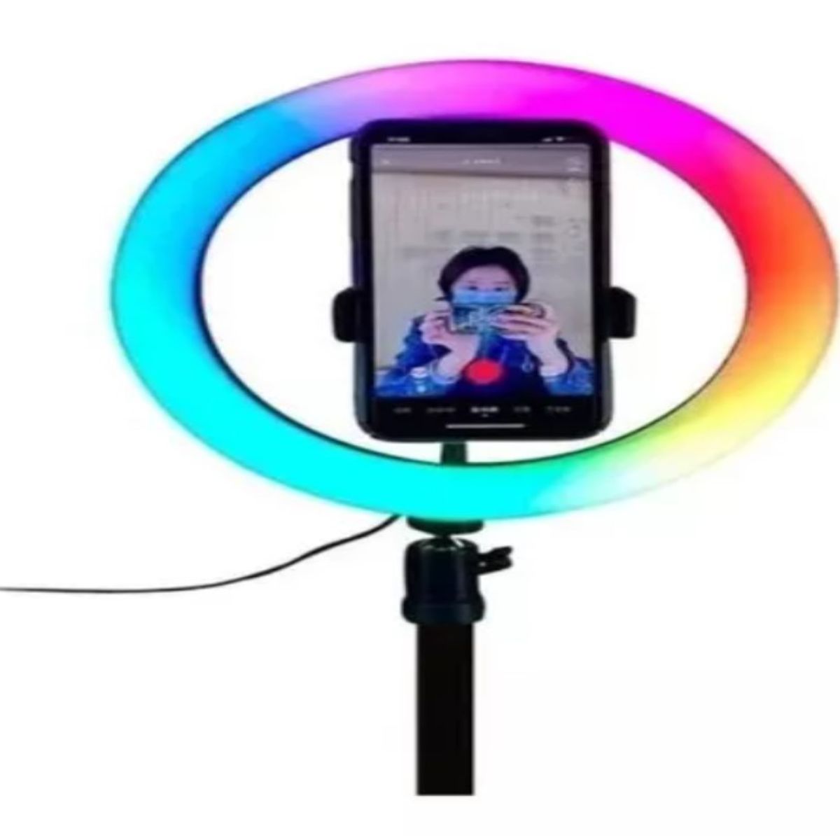 GENERICO - Aro de Luz con Tripode RGB 26 cms